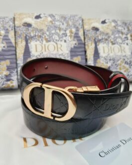 Christian Dior Leather Belt With Gloss Finish (unisex) Metal Hardware