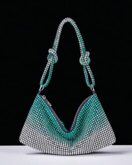 Luxury Edit : Diamond Embedded Shoulder Bag (Baguette)