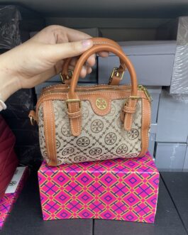 T Monogram Jacquard Barrel Petite Bag