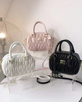 Min min Leather Quilted Handbag + Crossbody